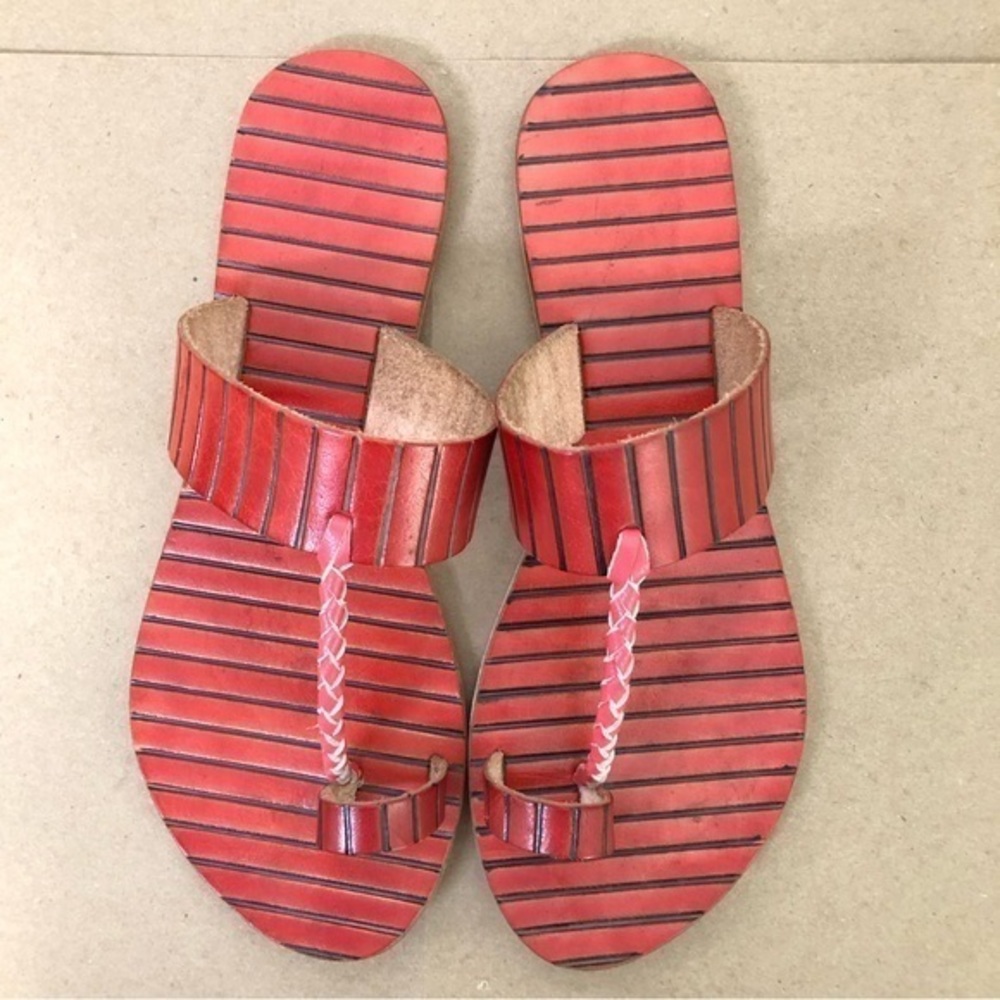Free People Bora Bora Braided Leather Slip-on Sandals Size 37 - Picture 1 of 7